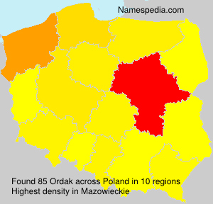 Surname Ordak in Poland
