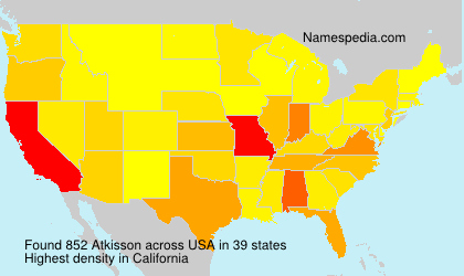 Surname Atkisson in USA