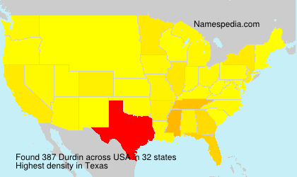 Surname Durdin in USA