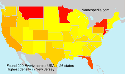 Surname Evertz in USA