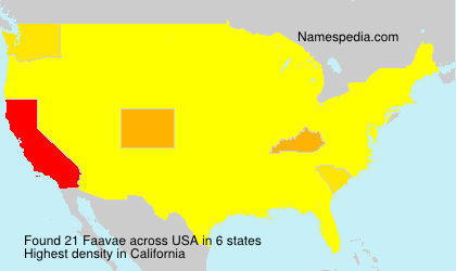 Surname Faavae in USA