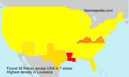 Surname Kahao in USA