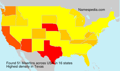 Surname Maertins in USA