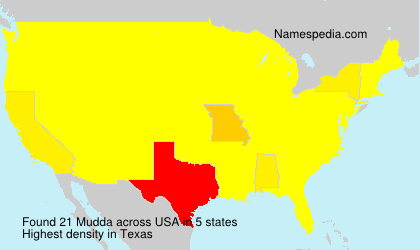 Surname Mudda in USA
