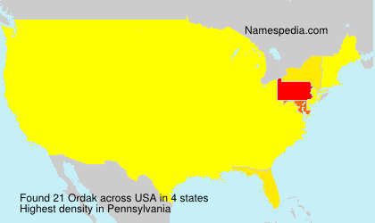 Surname Ordak in USA