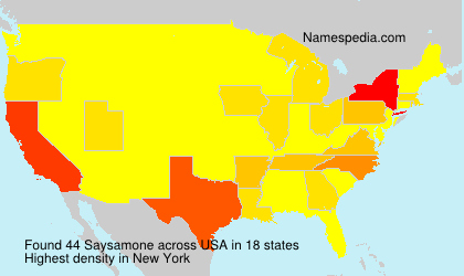 Surname Saysamone in USA