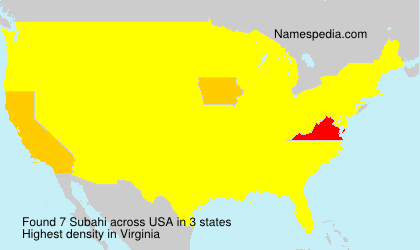 Surname Subahi in USA