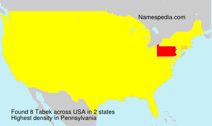 Surname Tabek in USA