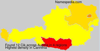 Surname Cik in Austria Surname Cik in Austria