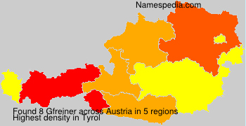Surname Gfreiner in Austria