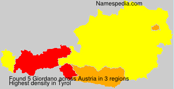 Surname Giordano in Austria