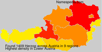 Surname Herzog in Austria