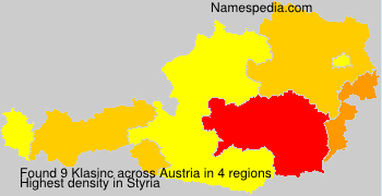Surname Klasinc in Austria Surname Klasinc in Austria