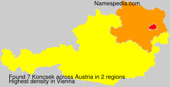Surname Koncsek in Austria