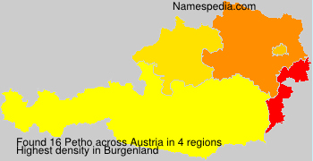 Surname Petho in Austria Surname Petho in Austria