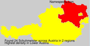 Surname Schuhmeister in Austria