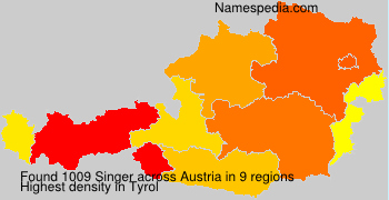 Surname Singer in Austria Surname Singer in Austria