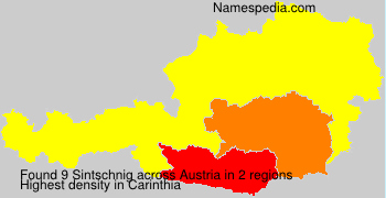 Surname Sintschnig in Austria Surname Sintschnig in Austria