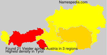 Surname Vieider in Austria Surname Vieider in Austria
