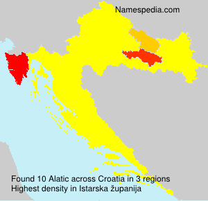 Surname Alatic in Croatia Surname Alatic in Croatia