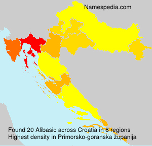 Surname Alibasic in Croatia Surname Alibasic in Croatia