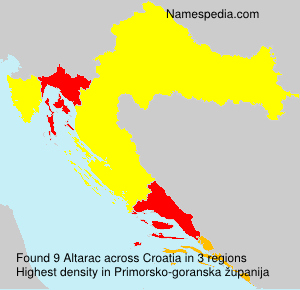 Surname Altarac in Croatia Surname Altarac in Croatia