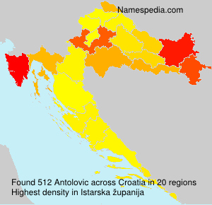Surname Antolovic in Croatia Surname Antolovic in Croatia