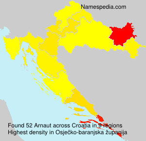 Surname Arnaut in Croatia