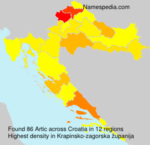 Surname Artic in Croatia Surname Artic in Croatia