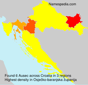 Surname Ausec in Croatia Surname Ausec in Croatia