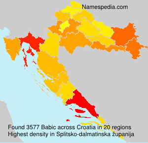 Surname Babic in Croatia Surname Babic in Croatia