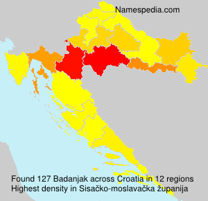Surname Badanjak in Croatia Surname Badanjak in Croatia