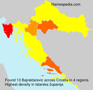 Surname Bajraktarevic in Croatia Surname Bajraktarevic in Croatia