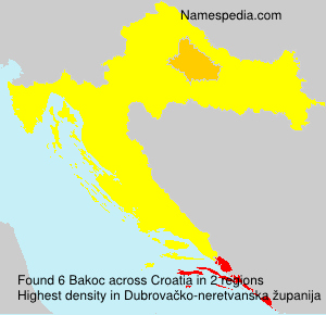 Surname Bakoc in Croatia Surname Bakoc in Croatia