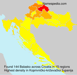 Surname Balasko in Croatia Surname Balasko in Croatia