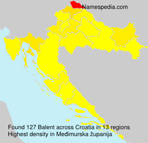 Surname Balent in Croatia Surname Balent in Croatia