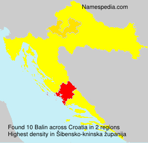 Surname Balin in Croatia Surname Balin in Croatia
