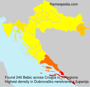 Surname Bebic in Croatia Surname Bebic in Croatia