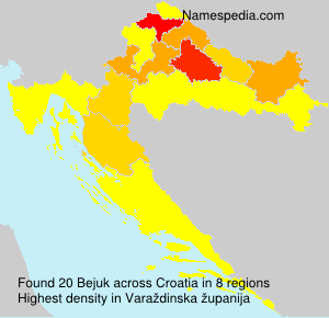 Surname Bejuk in Croatia Surname Bejuk in Croatia