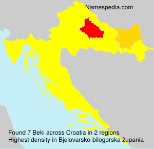 Surname Beki in Croatia Surname Beki in Croatia