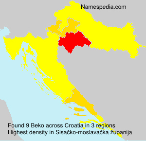Surname Beko in Croatia Surname Beko in Croatia