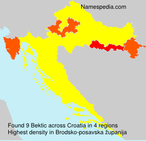 Surname Bektic in Croatia Surname Bektic in Croatia
