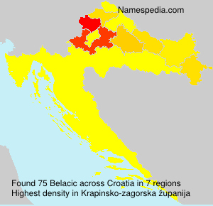 Surname Belacic in Croatia Surname Belacic in Croatia