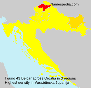 Surname Belcar in Croatia Surname Belcar in Croatia