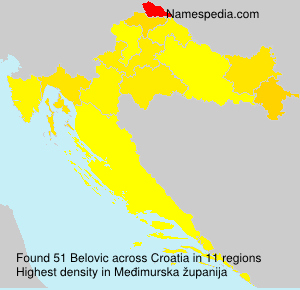 Surname Belovic in Croatia Surname Belovic in Croatia