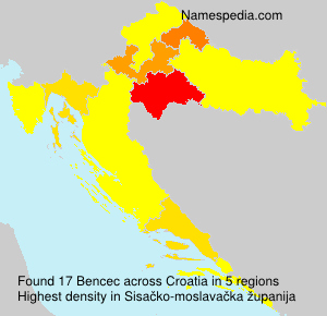 Surname Bencec in Croatia Surname Bencec in Croatia