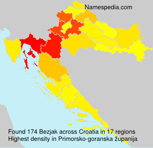 Surname Bezjak in Croatia Surname Bezjak in Croatia