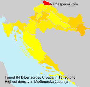 Surname Biber in Croatia Surname Biber in Croatia