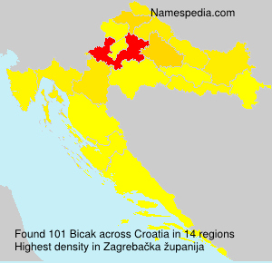 Surname Bicak in Croatia Surname Bicak in Croatia