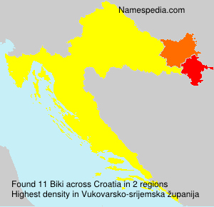 Surname Biki in Croatia Surname Biki in Croatia